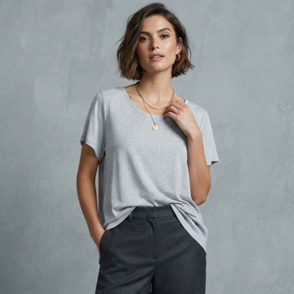 Athleta Shirt Women's Size L Gray Casual Minimalist